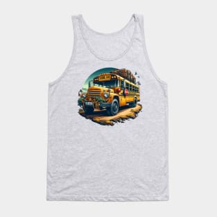 School Bus On An Adventurous Road Trip Tank Top